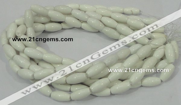 CAG719 15.5 inches 10*20mm rice white agate gemstone beads wholesale