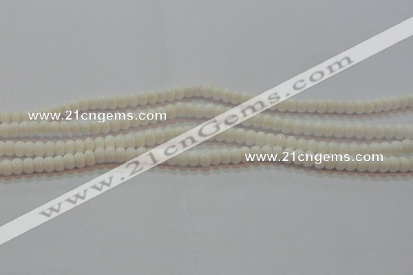 CAG7190 15.5 inches 4*6mm rondelle white agate gemstone beads