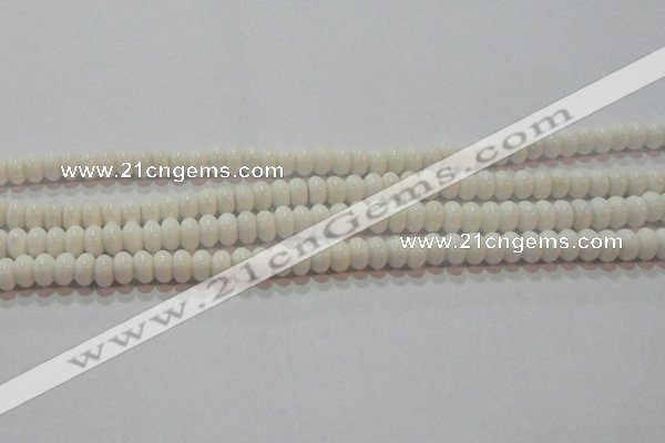 CAG7191 15.5 inches 5*8mm rondelle white agate gemstone beads