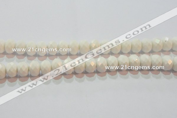 CAG7195 15.5 inches 10*14mm faceted rondelle white agate beads