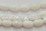 CAG7200 15.5 inches 5*8mm rice white agate gemstone beads