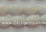 CAG7202 15.5 inches 8*12mm rice white agate gemstone beads