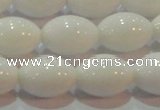 CAG7203 15.5 inches 10*14mm rice white agate gemstone beads