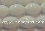 CAG7204 15.5 inches 12*16mm rice white agate gemstone beads