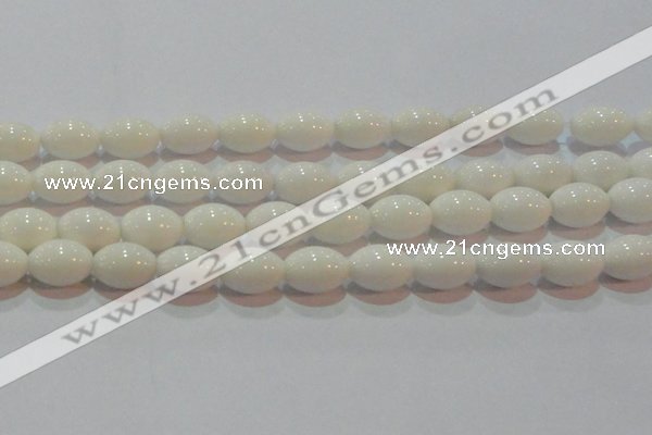 CAG7204 15.5 inches 12*16mm rice white agate gemstone beads