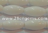 CAG7205 15.5 inches 8*16mm rice white agate gemstone beads