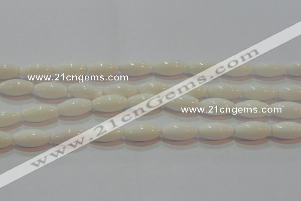 CAG7205 15.5 inches 8*16mm rice white agate gemstone beads