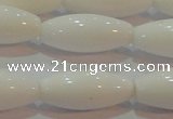 CAG7206 15.5 inches 7*21mm rice white agate gemstone beads