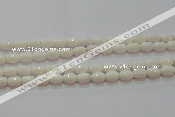 CAG7210 15.5 inches 8*12mm drum white agate gemstone beads