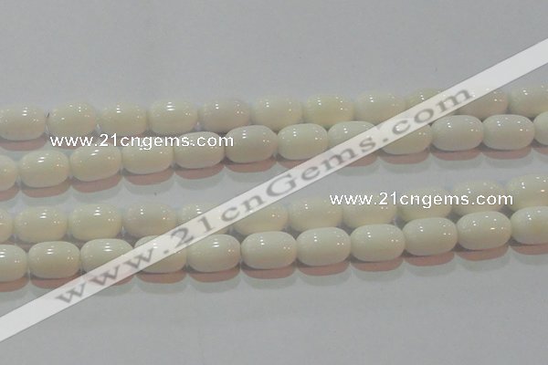 CAG7212 15.5 inches 10*14mm drum white agate gemstone beads