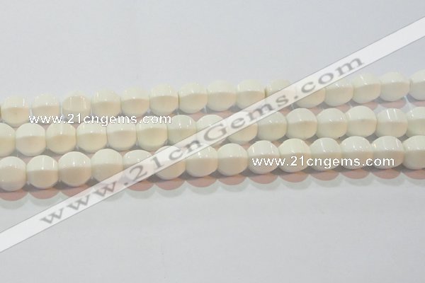 CAG7214 15.5 inches 12*12mm pumpkin white agate gemstone beads