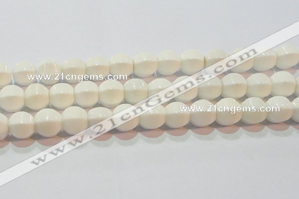 CAG7215 15.5 inches 14*14mm pumpkin white agate gemstone beads