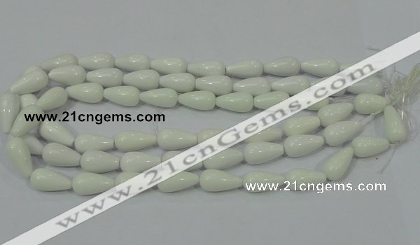 CAG722 15.5 inches 10*20mm teardrop white agate gemstone beads