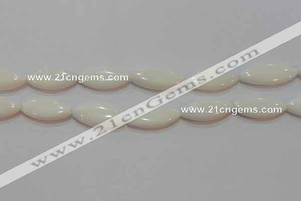 CAG7232 15.5 inches 16*33mm marquise white agate gemstone beads