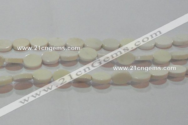 CAG7235 15.5 inches 12*16mm oval white agate gemstone beads