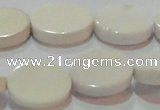 CAG7236 15.5 inches 13*18mm oval white agate gemstone beads