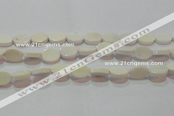 CAG7236 15.5 inches 13*18mm oval white agate gemstone beads