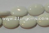 CAG7241 15.5 inches 12*16mm oval white agate gemstone beads