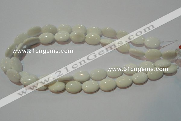 CAG7242 15.5 inches 15*20mm oval white agate gemstone beads