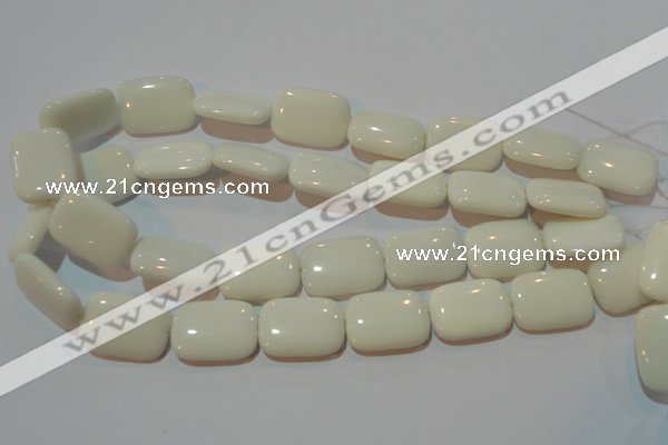 CAG7245 15.5 inches 10*14mm rectangle white agate gemstone beads