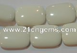 CAG7246 15.5 inches 12*16mm rectangle white agate gemstone beads