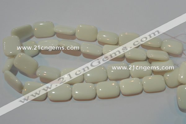 CAG7247 15.5 inches 13*18mm rectangle white agate gemstone beads