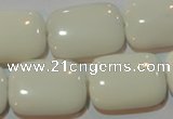 CAG7248 15.5 inches 15*20mm rectangle white agate gemstone beads