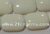 CAG7249 15.5 inches 22*30mm rectangle white agate gemstone beads