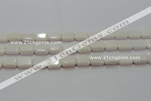 CAG7261 15.5 inches 13*18mm rectangle white agate gemstone beads