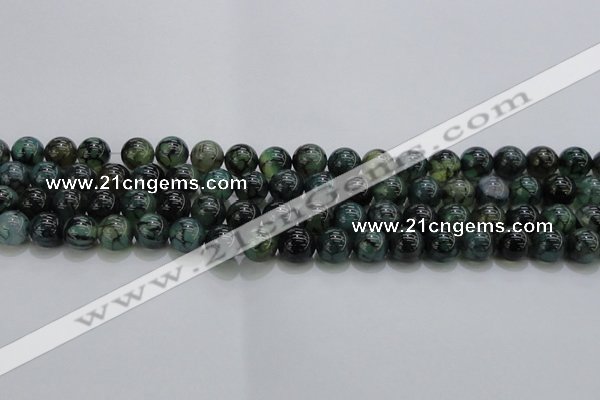 CAG7323 15.5 inches 10mm round dragon veins agate beads wholesale