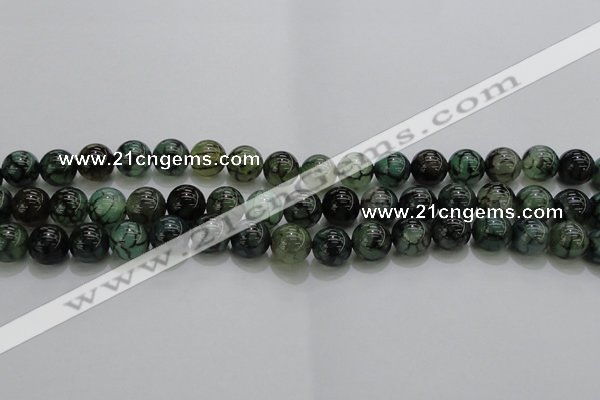 CAG7324 15.5 inches 12mm round dragon veins agate beads wholesale