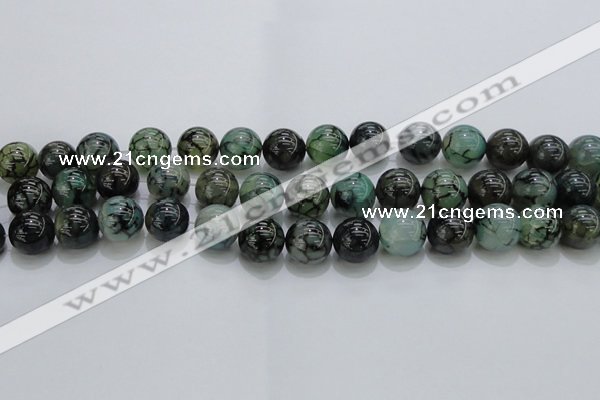 CAG7326 15.5 inches 16mm round dragon veins agate beads wholesale