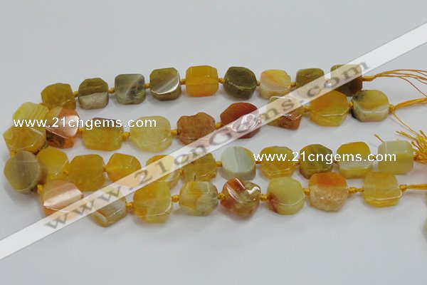 CAG7350 15.5 inches 14*15mm - 16*18mm octagonal dragon veins agate beads