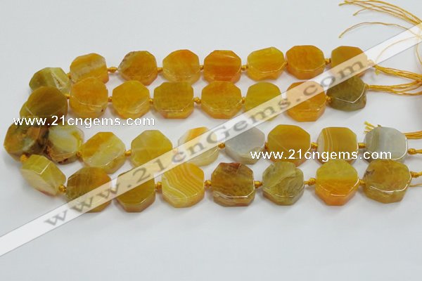 CAG7356 15.5 inches 18*20mm - 20*22mm octagonal dragon veins agate beads