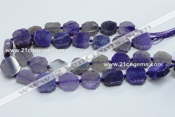 CAG7358 15.5 inches 18*20mm - 20*22mm octagonal dragon veins agate beads