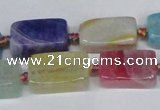 CAG7370 15.5 inches 10*15mm - 10*20mm cuboid dragon veins agate beads