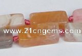 CAG7373 15.5 inches 8*20mm - 10*25mm cuboid dragon veins agate beads