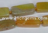 CAG7374 15.5 inches 8*20mm - 10*25mm cuboid dragon veins agate beads