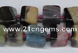 CAG7379 15.5 inches 11*12mm - 12*13mm cube dragon veins agate beads