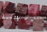 CAG7381 15.5 inches 11*12mm - 13*14mm cube dragon veins agate beads