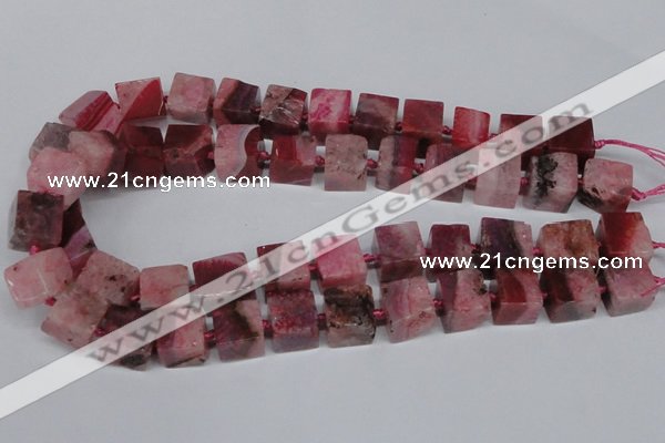 CAG7381 15.5 inches 11*12mm - 13*14mm cube dragon veins agate beads