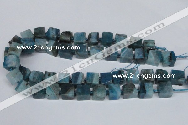 CAG7384 15.5 inches 11*12mm - 13*14mm cube dragon veins agate beads