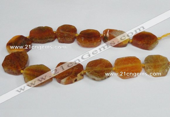 CAG7402 15.5 inches 25*30mm - 30*35mm freeform dragon veins agate beads