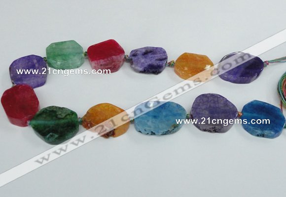 CAG7404 15.5 inches 22*25mm - 25*35mm freeform dragon veins agate beads