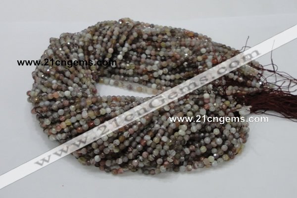 CAG742 15.5 inches 4mm faceted round botswana agate beads wholesale