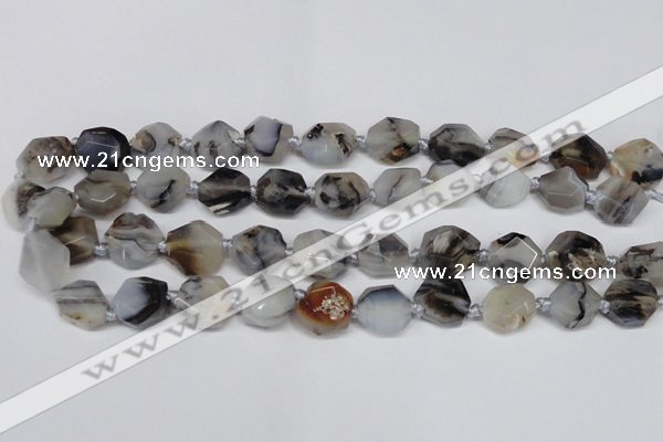 CAG7430 15.5 inches 13*15mm - 15*18mm faceted nuggets Montana agate beads