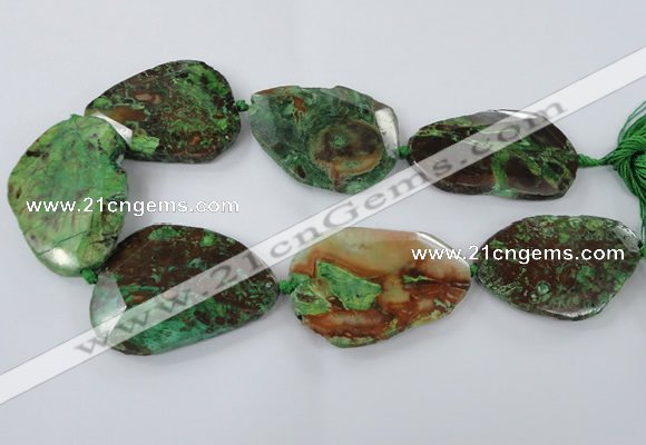 CAG7431 15.5 inches 40*45mm - 45*60mm faceted freeform ocean agate beads