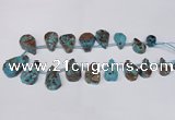 CAG7432 Top drilled 15*20mm - 20*35mm freeform ocean agate beads