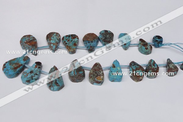 CAG7432 Top drilled 15*20mm - 20*35mm freeform ocean agate beads