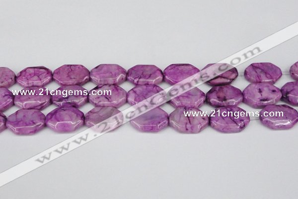 CAG7435 15.5 inches 20*30mm octagonal crazy lace agate beads